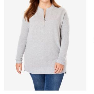 Woman Within Sweatshirt w/zipper. Size 1X